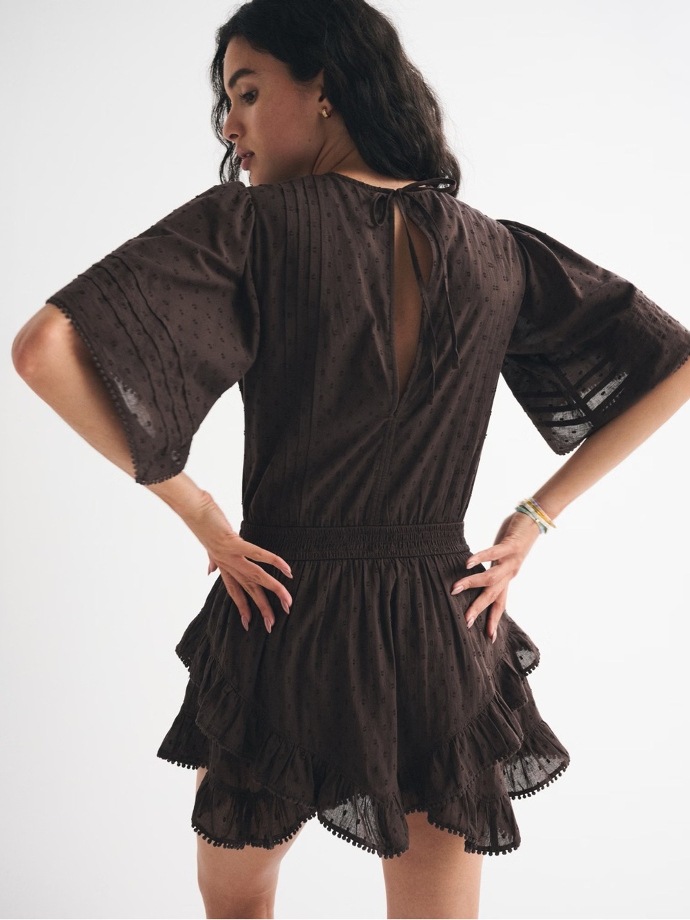 Abercrombie & Fitch Brown Ruffled Maxi Skirt